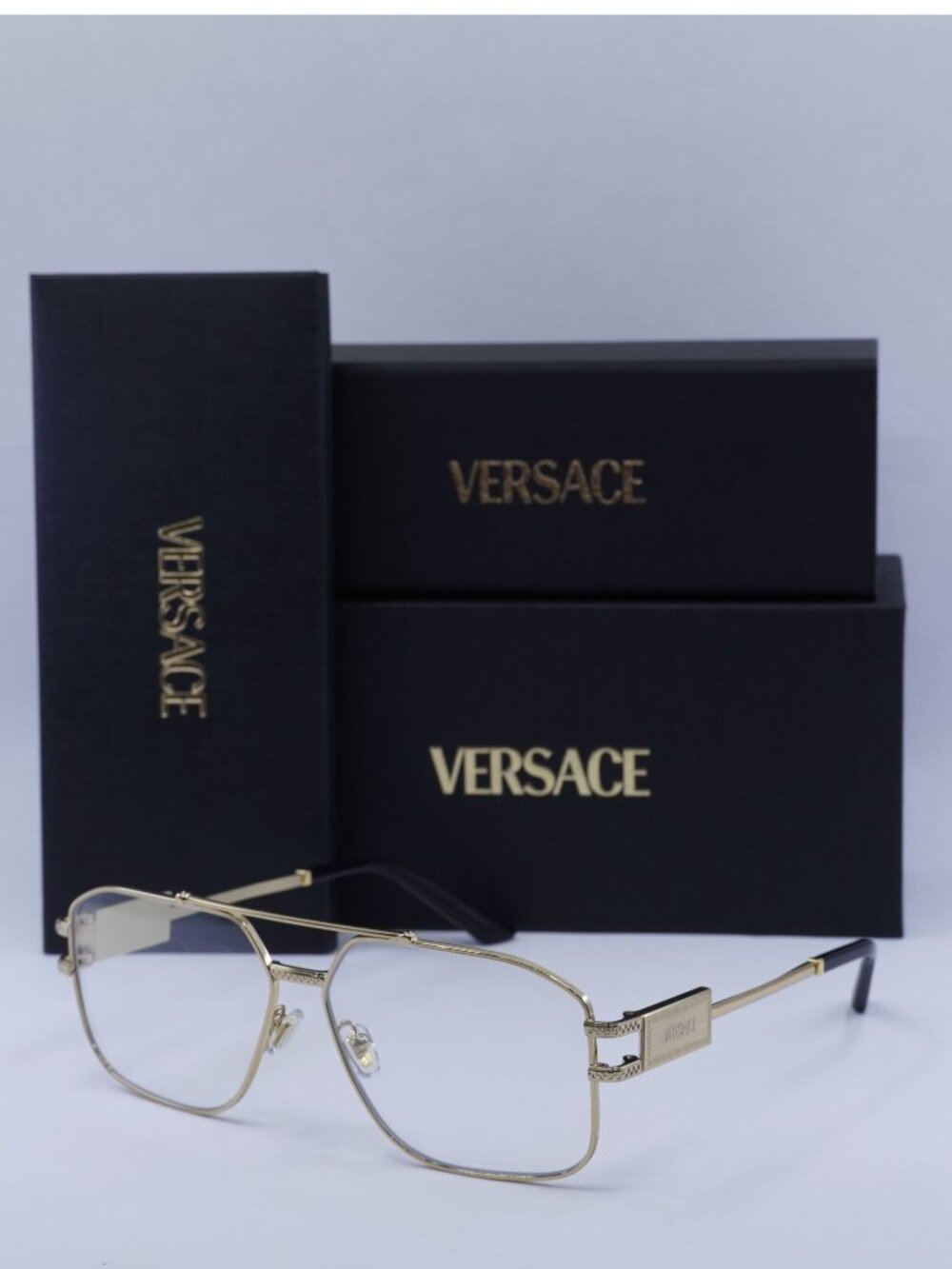 Versace VE1302 1002 Aviator Eyeglasses – Gold 57mm